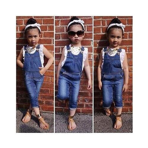 Citgeett High Qulity Brand Baby Girl Sets Clothing Summer Short Sleeve Cotton T Shirts Infant Bibs Jeans Band Clothes