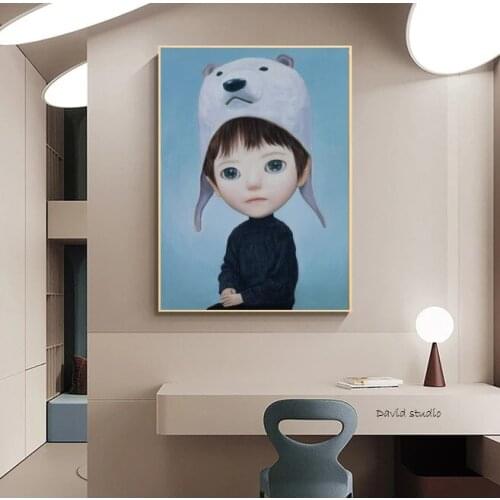 Janpanese Painter Cartoon Oil Painting Hand Made On Canvas Graffiti Art Oil Painting For Kids Wall Decoration
