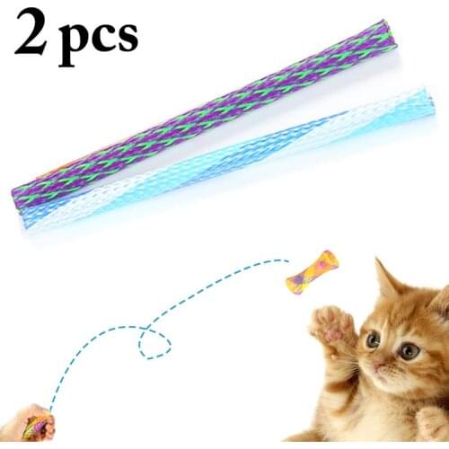 Legendog 2Pcs Funny Cat Toys Creative Nylon Cat Interactive Toy Cat Chew Toy For Christmas Pet Supplies Cat Favors Random Color