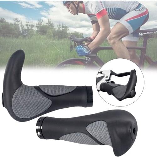 1 Pair Rubber Horn Shape Comfortable Non-slip Ergonomic Handlebar Grip For MTB Mountain Bike BMX Bicycle Cycling Agreeable