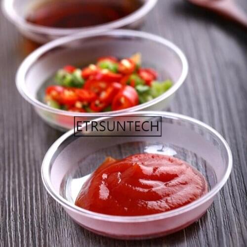 1000pcs Small Plastic Plate Transparent Disposable Chili Soy Tomato Sauce Seasoning Vinegar Mini Dishes Birthday Wedding Party