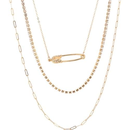 2020 Fashion Multilayer Punk Rock Chain Necklace For Women Choker Grunge Jewelry Gift Necklace Goth Aesthetic