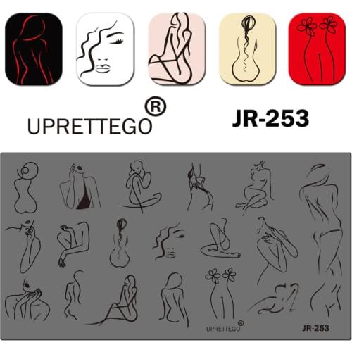 2020 Stainless Steel Stamping Plate Template Butterfly Abstract Sketch Mother day Leaf Flower Pigtail Nail Tool JR251-260