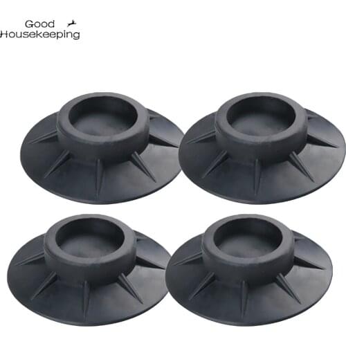 4pcs Washing Machine Furniture Protectors Universal Anti Vibration Mat Rubber Elasticity Black Floor Accessories Feet Pads