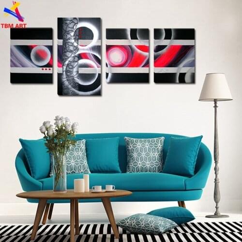 4PCS Thick Texture Hand Painted Modern Abstract Oil Painting on Canvas Wall Art Gift No Frame for Living Room Decoration JYJZ054