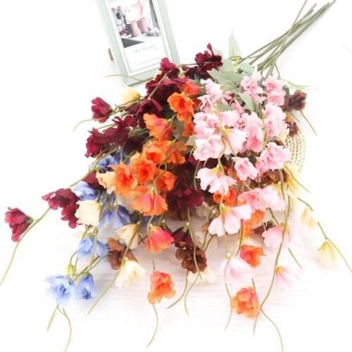 4 forks Delphinium Artificial Silk Flower Wedding Party Decoration Flowers