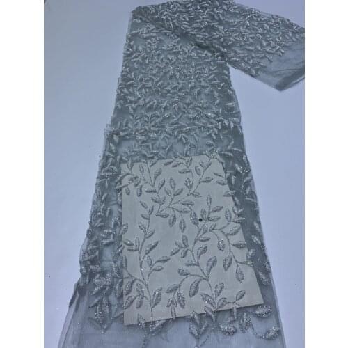 African Lace Fabric Embroidery Nigeria Sequined Lace Fabric 2021 High Quality French Tulle Lace Fabric For Women H39351