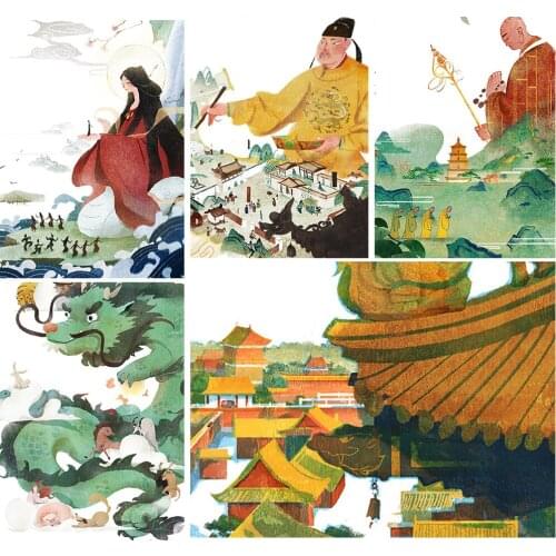 New 5D DIY Diamond Painting Ethnic Style Illustration Rhinestone Inlaid Embroidery Full Diamond Home Decoration Painting