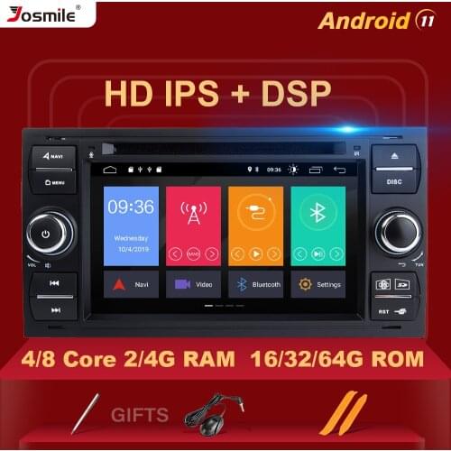 2 din Android 11 Car Radio For Ford Focus 2 Ford Fiesta Mondeo 4 C-Max S-Max Fusion Transit Kuga Multimedia GPS DVD Navigation