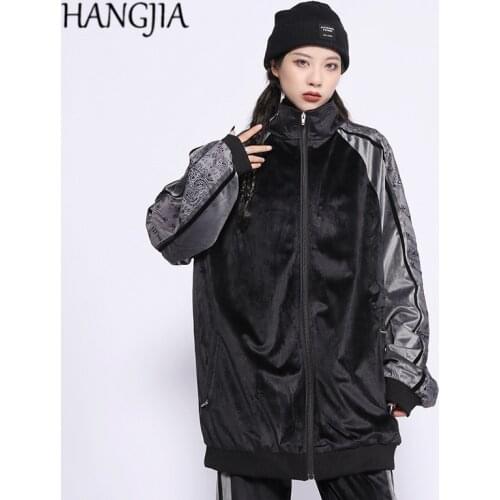 Paisley Floral Velvet Baseball Jacket Women Vintage Streetwear Striped Velour Coach Jacket Outwear Men Loose Casual 2021