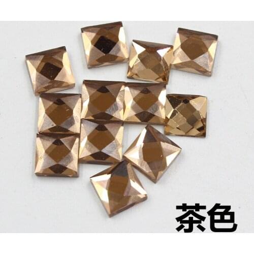 Free shipping! NEW! brown square flat back glass crystal rhinestones apply to wedding dress Decoration and DIY mobile phone shel