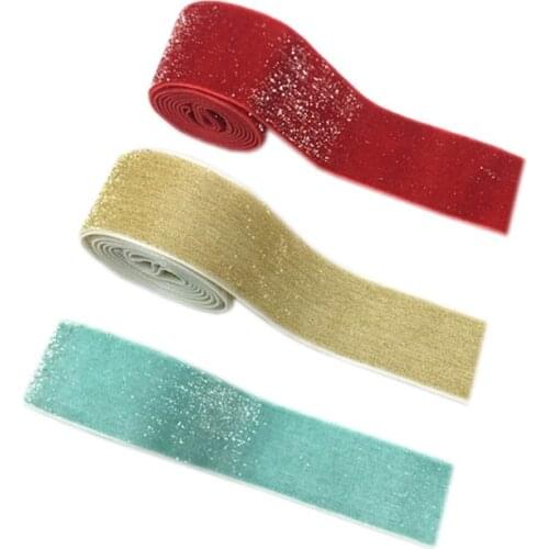 1.5-4CM No Elastic Glitter Velvet Ribbon Handmade Wedding Party Decoration For Gift Wrapping DIY Hair Sewing Fabric Wholesale