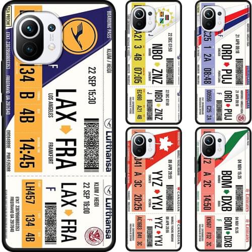 Boarding Pass Air Ticket Cover for Xiaomi Mi Poco X3 NFC M3 F1 10T 9T Pro Note 10 A2 8 11 Lite 5G Cell Phone Case Coque