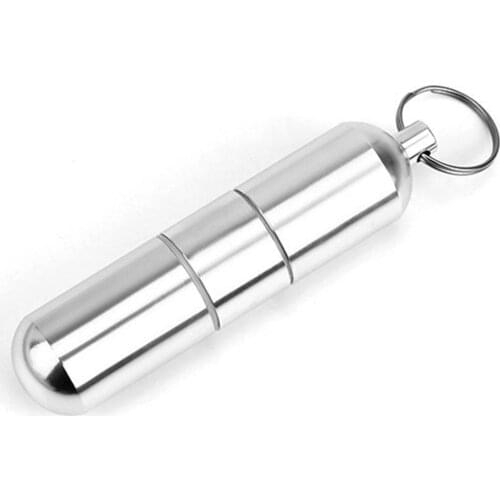 Pill Case Aluminium Alloy Outdoor Waterproof Portable Keychain Pill Holder Organzier Box