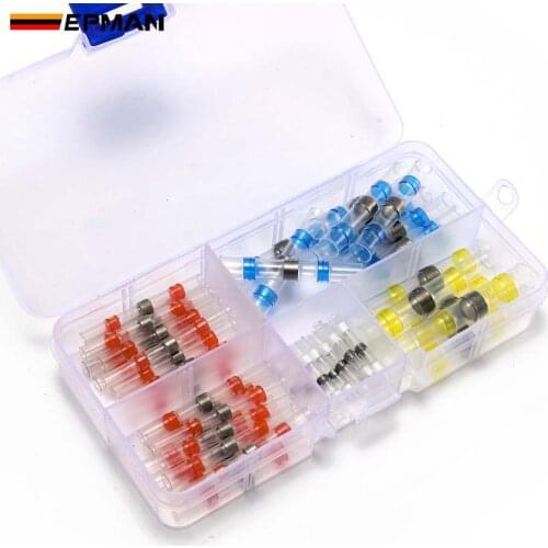 EPMAN 50pcs Solder Sleeve Heat Shrink Butt Waterproof 26-10 AWG Wire Splice Connector EPH301GP50