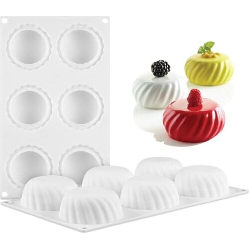 French Dessert Mousse Mould 6-Slot Beveled Oblong Chocolate Fudge Silicone Mould Food Grade Baking Cake Mould