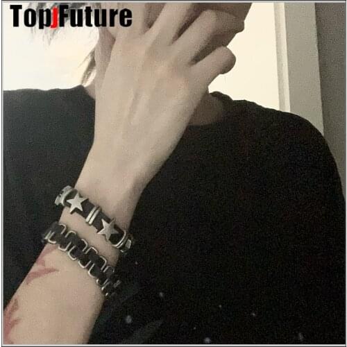 Gothic Lolita Cosplay Harajuku women men Boy girl punk hip hop buckle star bracelet strap Okazaki Shinichis punk collar rivet