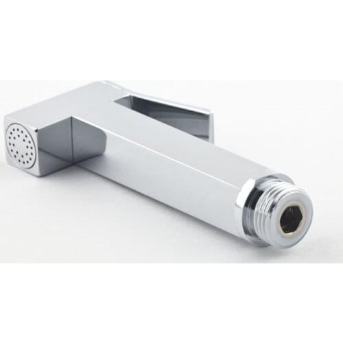 Chrome Toilet Bidet Sprayer Head Replacement, Square Handheld Douche Diaper Spray Attachment for Bathroom Tank, Chrome, 02-01