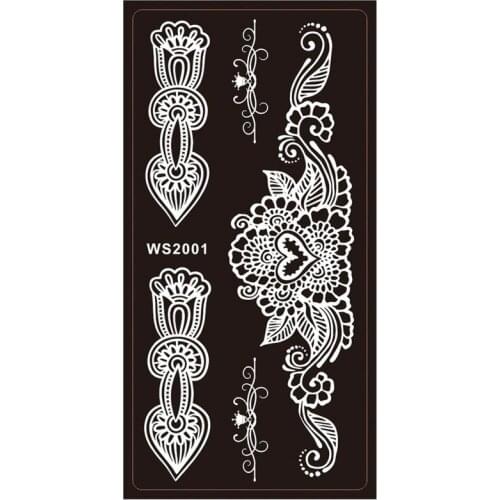 Indian Henna Rose Lace Flower Tattoo Stencil Women DIY Body Legs Arm Art Airbrush Painting Mandala Tattoo Stencil Template