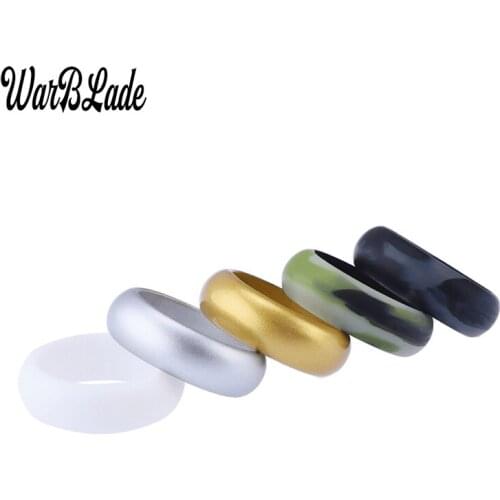 5pcs/set 8mm Hypoallergenic Crossfit Flexible Silicone Finger RingsFood Grade FDA Silicone Ring For Men Women Wedding Jewelry