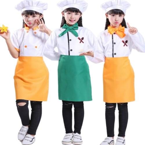 Kindergarten Chef Costume Restaurant Waitress Wear Colorful Apron Restaurant Uniform Kawaii Kitchen Bakery