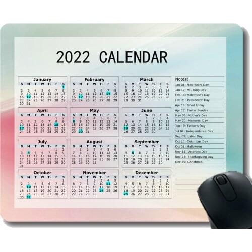 Mouse Pad 2022 Calendar,Transfusion Colors Color Light Beauty Style Personalized Mouse Pad