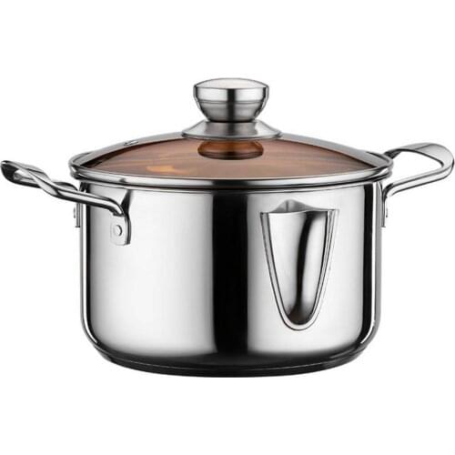 Stainless Steel Stockpot Cookware Nonstick Soup Pot with Lid Pasta Cooking Pot Double Handles For Kitchen Household Canning Pot