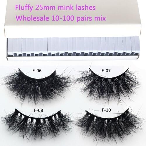LASH TIMES 10/20/30/40/50/100 Pairs Fluffy 25mm Mink Lashes Wholesale with Box Messy Volume Thick False Eyelashes Bulk Make-up
