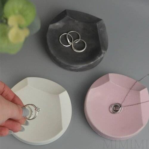 Irregular Round Tray Concrete Mold Jewelry Storage Tray Creative Desktop Decoration Cement Plaster Mold