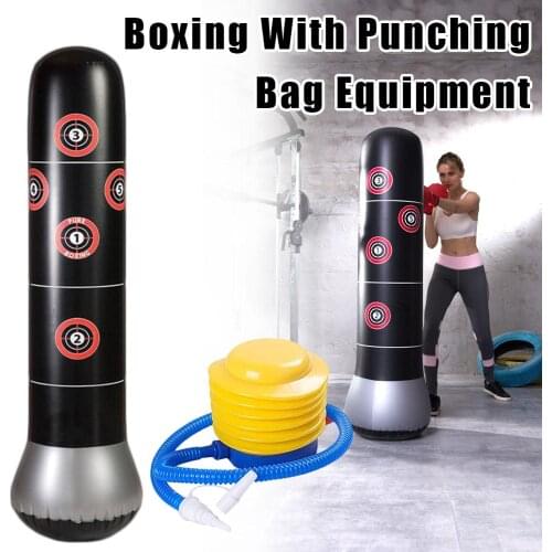 New 160cm Boxing Punching Bag Inflatable Free-stand Tumbler Muay Thai Training Pressure Relief Bounce Back Sandbag With Air Pump