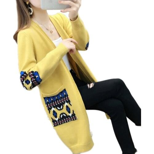NEW Top Selling Product Ladies Sweater Coat Top Women Clothing Spring/Autumn Knit Cardigan Long Outerwear Thick High Quality 389