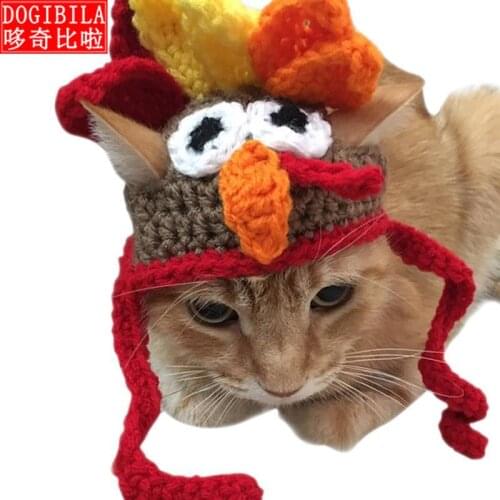New pet Turkey hat cute pet Festival Party Hat cat assessoires small dog plaid christmas dress fir dogs cute pet costume
