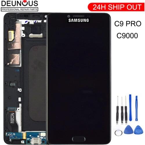 New 6" TFT LCD Display for SAMSUNG Galaxy C9 Pro LCD C9000 C9 LCD Touch Screen Digitizer Replacement Parts with Frame