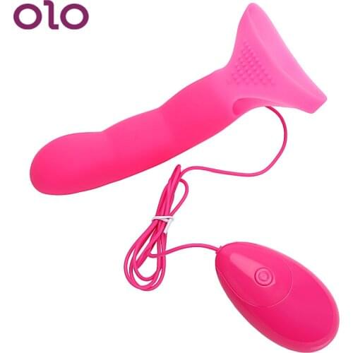 OLO Strap On Female Masturbation Finger Vibrator Sex Products G-spot Clitoris Stimulator Sex Toys for Women 7 Speed
