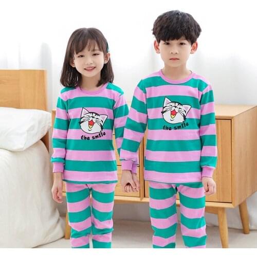 Autumn Kids Cotton Pajamas Set Baby Girl Clothes Kids Cartoon Sleepwear Pyjama Kids Boys Pijama Inflantil Toddler Nightwear Suit