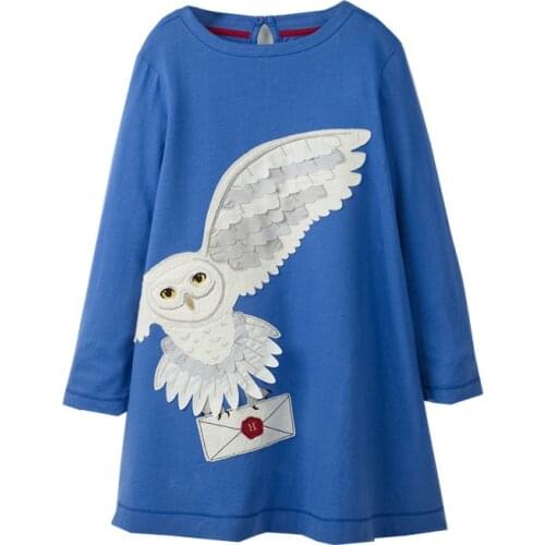 Girls dresses applique 2020 kids girl dresses cartoon spring autumn baby clothes princess fashion cotton dress girls