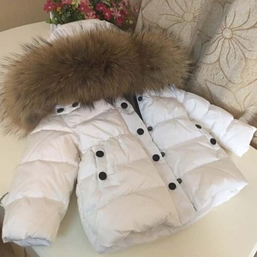 803 Rissua Winter Thickening Down Jacket Children Outerwear Coats Baby Boys Girls White Duck Down Snowsuit Kids Overcoat Parkas