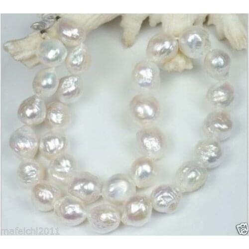 RARE BAROQUE AAA 11-13 MM SOUTH SEA NATURAL White PEARL NECKLACE earring gift