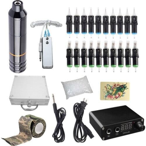 Tattoo Rotary Pen Tattoo Kit Machine Professional Mini Power Supply Cartridge Needle Tattoo Studio Supplies