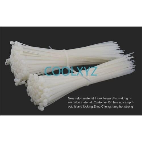 Self-locking cable tie large strapping plastic snap fastener strap cord white/black 50PCS