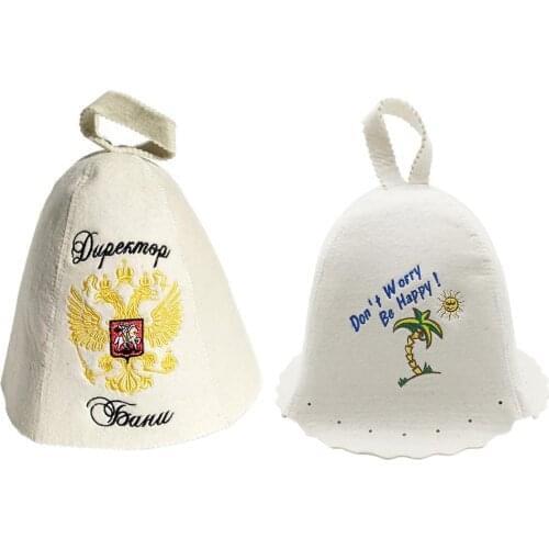 Wool Felt Sauna Hat Anti Heat Russian Banya Cap For Bath House Head Protection Sauna Cap