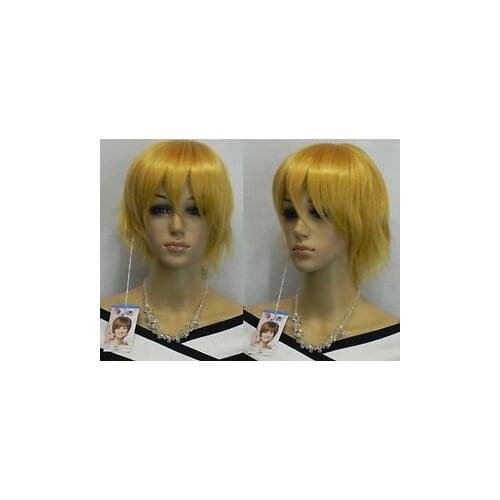 Shun shun Hot Diy-wig Women Blonde Short Straight Bangs Cosplay Costume Hair Full Wig Ladies Heat Resistant Synthetic hair Wigs