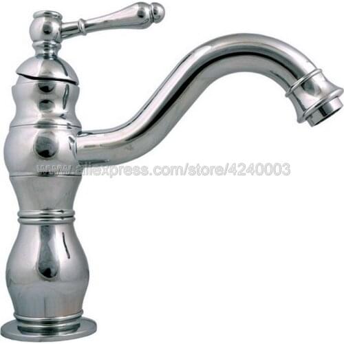 Basin Faucets Modern Chrome Bathroom Faucet Single Hole Cold and Hot Water Tap Basin Faucet Mixer Taps Kcy005