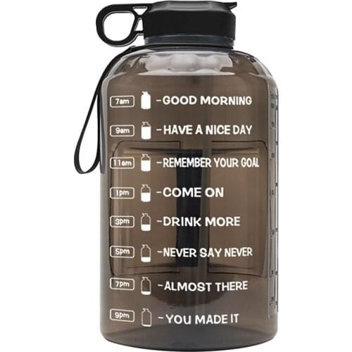 Gallon Motivational Water Bottle Leakproof BPA Sports Water Bottle With Straw For Fitness Outdoor Enthusiasts