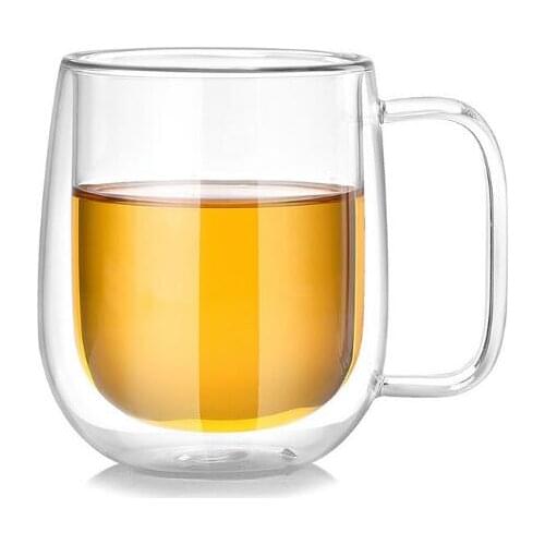 250M Heat Resisting Double Wall Layer Glass Tea Coffee Juice Mug Water Wine Galsses Drink Cup With Handle