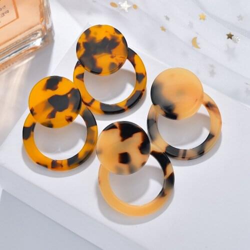 Bohemia Acrylic Resin Drop Earrings Women Leopard Print Round Dangle Earrings Boho Fashion Female Jewelry Earrings 2019 New