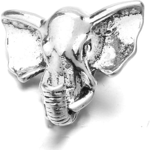10pcs/lot New Snap Jewelry Metal Elephant Snap Buttons fit 18mm Snap bracelet for Women Men