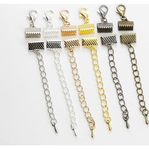 10pcs Lobster Clasp Extended Chain Leather Cord End Fastener Clasps Connectors For Diy Bracelet Jewerly Making Findings