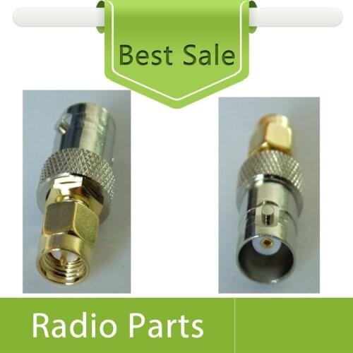 10X SMA Male Gold Tone to Silver Tone BNC Female Connector Straight RF Adapter