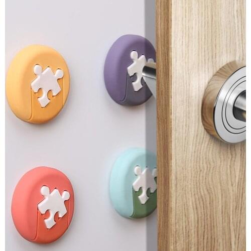 4Pcs Self Adhesive Door Knob Crash Pad Anti Collision Puzzle Pads Silencer Wall Buffer Doorknob Handle Lock Protective Stopper